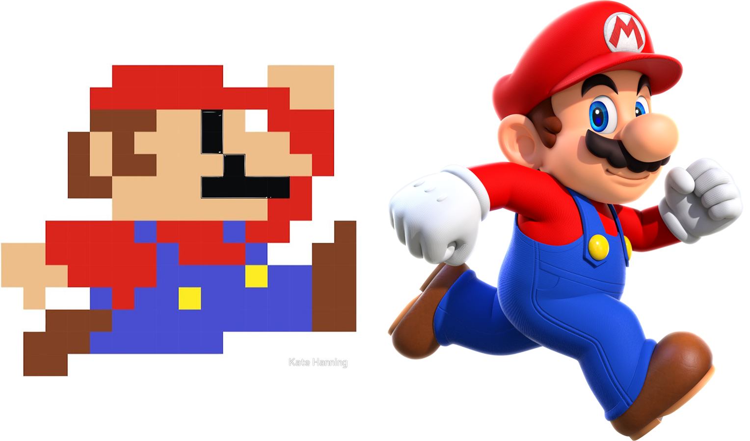 Mario at 2 different resolutions