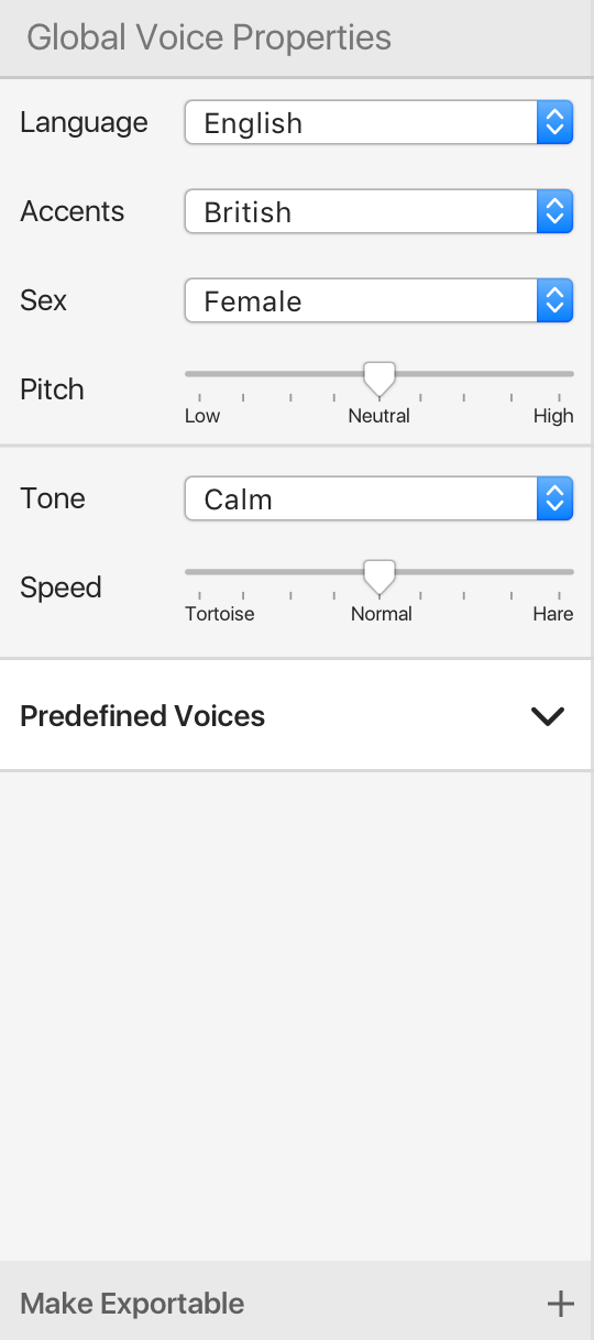 Voice Design Properties