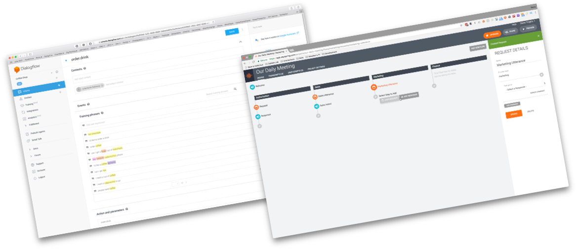 Dialogflow and Sayspring Screenshots